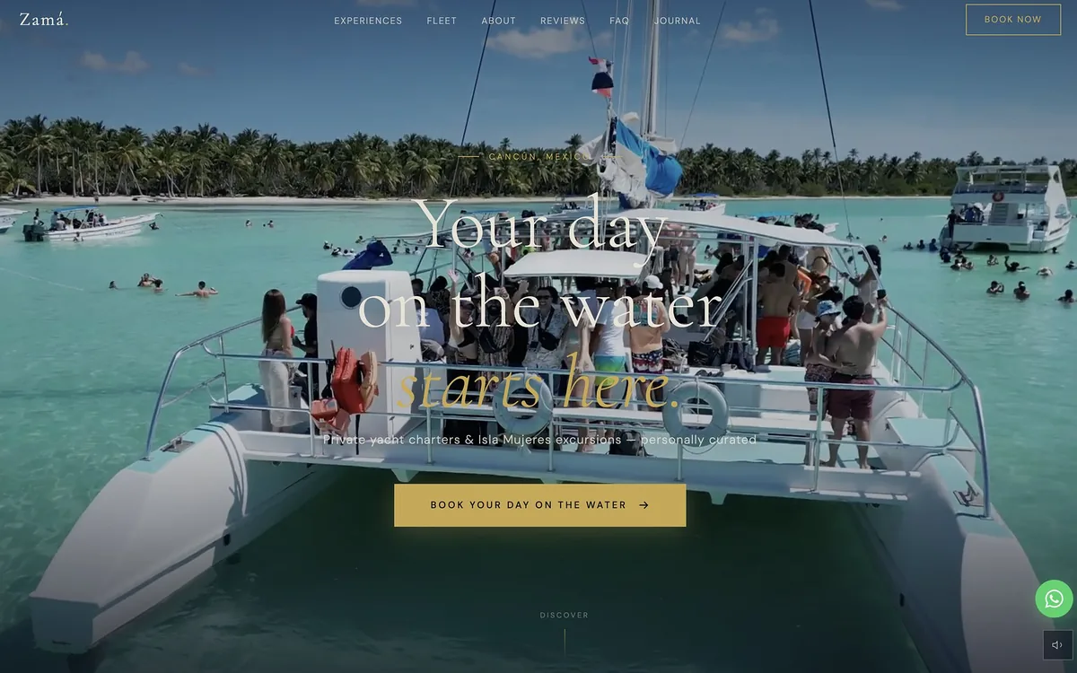 Zama Charters — a yacht on turquoise water